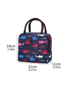 鯊魚印花便當袋 - 藏蓝色 - 查看 4