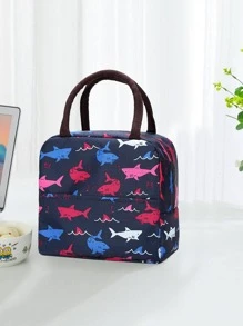 鯊魚印花便當袋 - 藏蓝色 - 查看 2