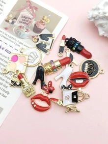 15 件/套时尚锌合金唇形吊坠和 DIY 吊坠适用于 DIY 耳环首饰制作 - 彩色 - 查看 4