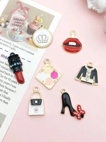 15 件/套时尚锌合金唇形吊坠和 DIY 吊坠适用于 DIY 耳环首饰制作 - 彩色 - 查看 7