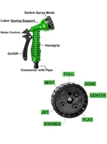 1set Adjustable Garden Watering Spray Gun - Green - View 5