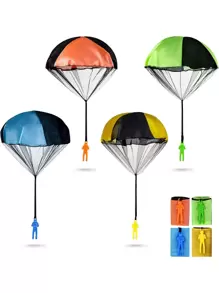 1pc Simple Blue Parachute Toy, Creative Figure Shaped Toy For Children