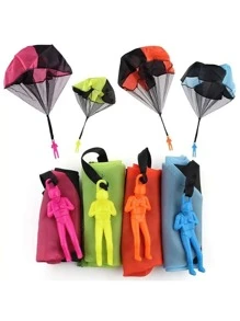 1pc Color Block Parachute Toy, Creative Hand Tossing Toy For Kids