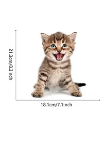 1入組貓樣式馬桶蓋貼花 - 彩色 - 查看 6