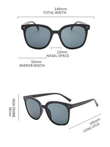 1副極簡太陽眼鏡 - 黑色 - 查看 4