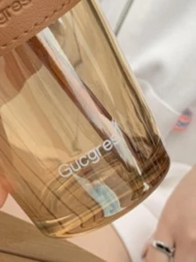 1入組玻璃杯戶外透明隔熱旅行飲水杯