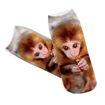 Monkey Print Ankle Socks