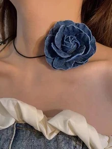 花朵裝飾頸鏈 - 彩色 - 查看 2