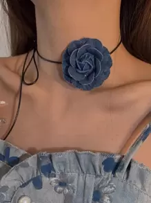 花朵裝飾頸鏈 - 彩色 - 查看 1