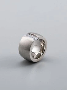 1 Miếng Thời trang Thép không gỉ Đồ trang trí Rhinestone Nhẫn Cho nam giới Đối với Qủa tặng Để Trang Trí Hàng Ngày - Bạc - Xem 5