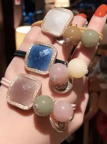 3pcs Women Ball Decor Fashion Hair Tie Street