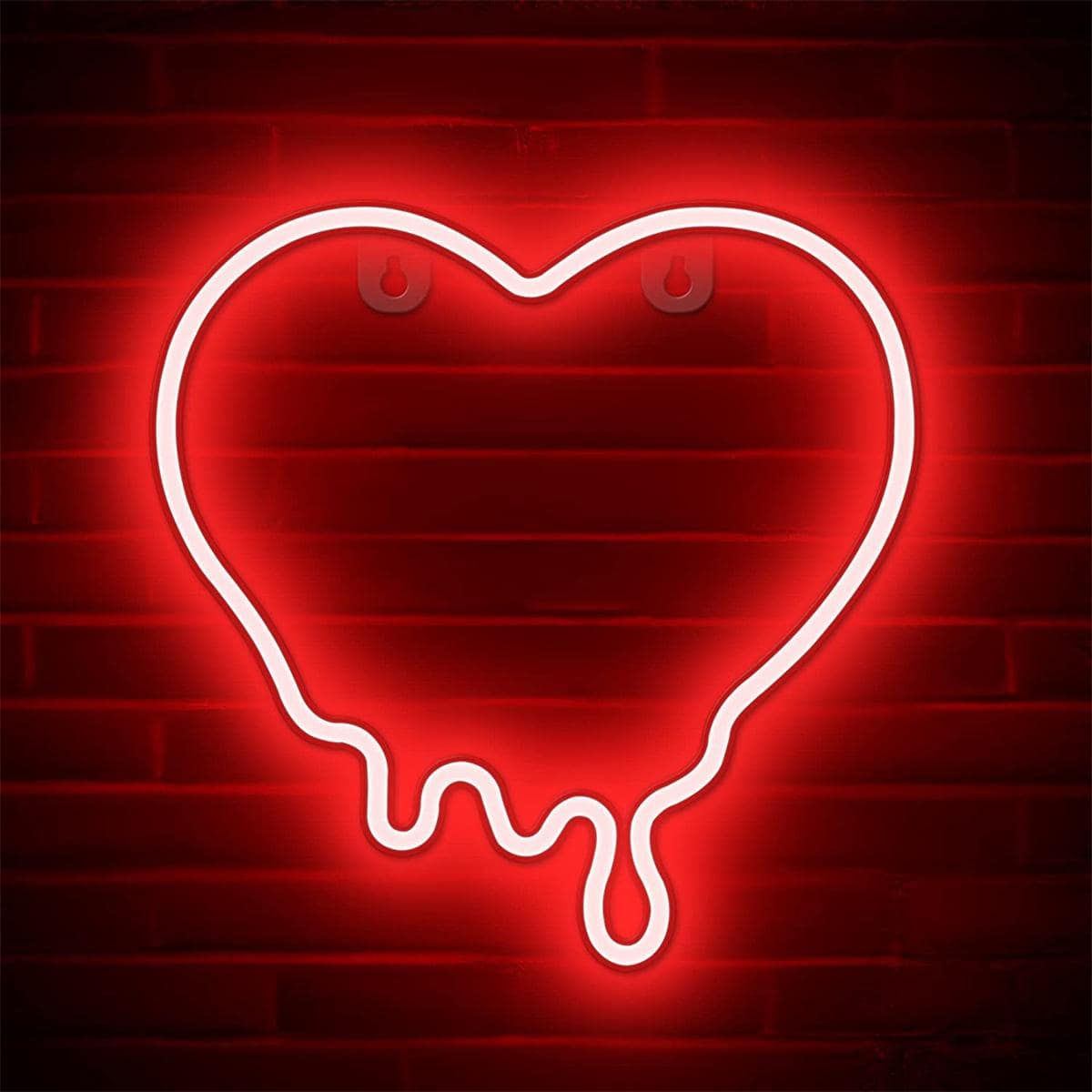 1pc Wallmounted Neon Light That Melts Into A Heart Shape, Valentine's