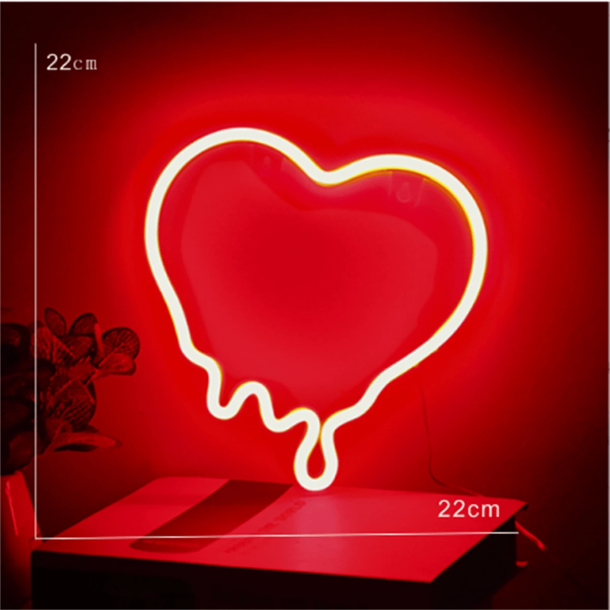 1pc Wallmounted Neon Light That Melts Into A Heart Shape, Valentine's