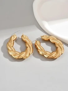 Hoa tai vòng xoắn thiết kế - Vàng - Xem 3