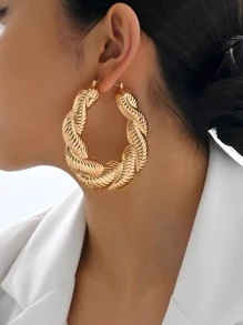 Hoa tai vòng xoắn thiết kế - Vàng - Xem 1