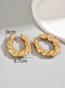 Hoa tai vòng xoắn thiết kế - Vàng - Xem 5