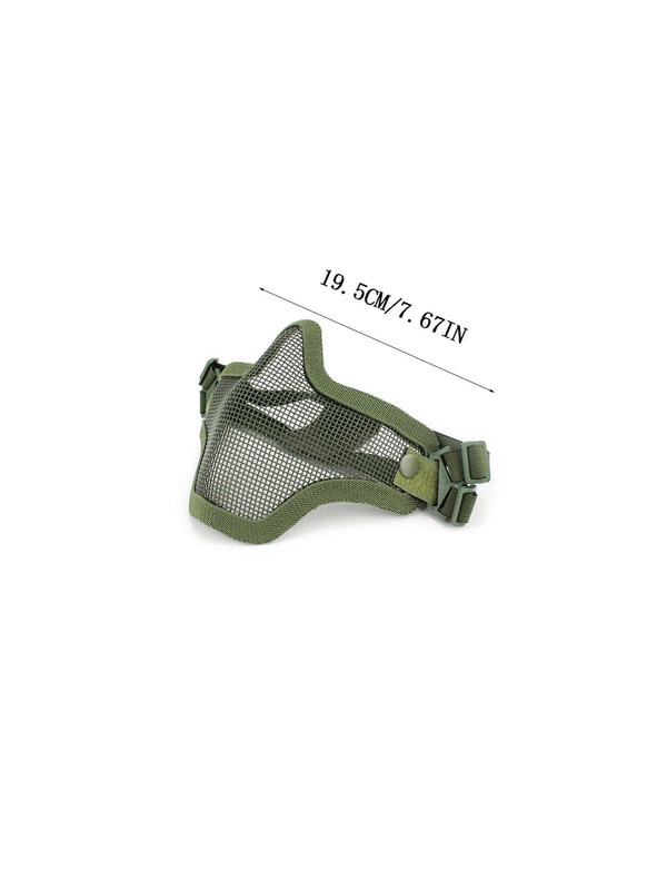 1pc Carbon Steel Paintball Face Shield, Simple Army Green Stalker Face