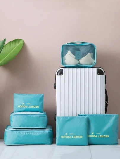 QYeah 6入組字母圖案旅行收納多功能洗衣小袋適用於旅行