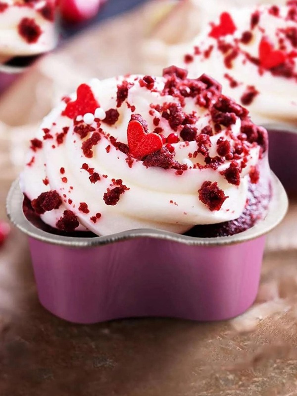 10pcs Heartshaped Cake Pan With Lid For Baking Cake Cup Disposable Mini Aluminum Foil Pan