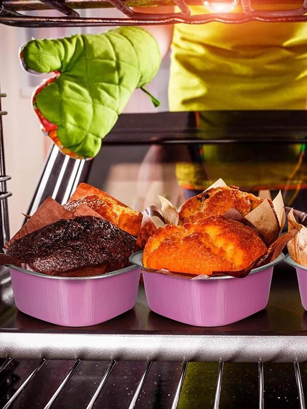 10pcs Heartshaped Cake Pan With Lid For Baking Cake Cup Disposable Mini Aluminum Foil Pan