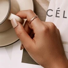 WOSTU 1 Bạc Đơn Giản Vòng Xoắn Đính Đá Cubic Zirconia Vĩnh Cửu Ban Nhạc Cho Nữ 3 Màu - Hoa hồng vàng - Xem 3