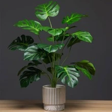 1 chiếc lá nhân tạo không có nồi - Màu xanh lá cây đậm - Xem 2