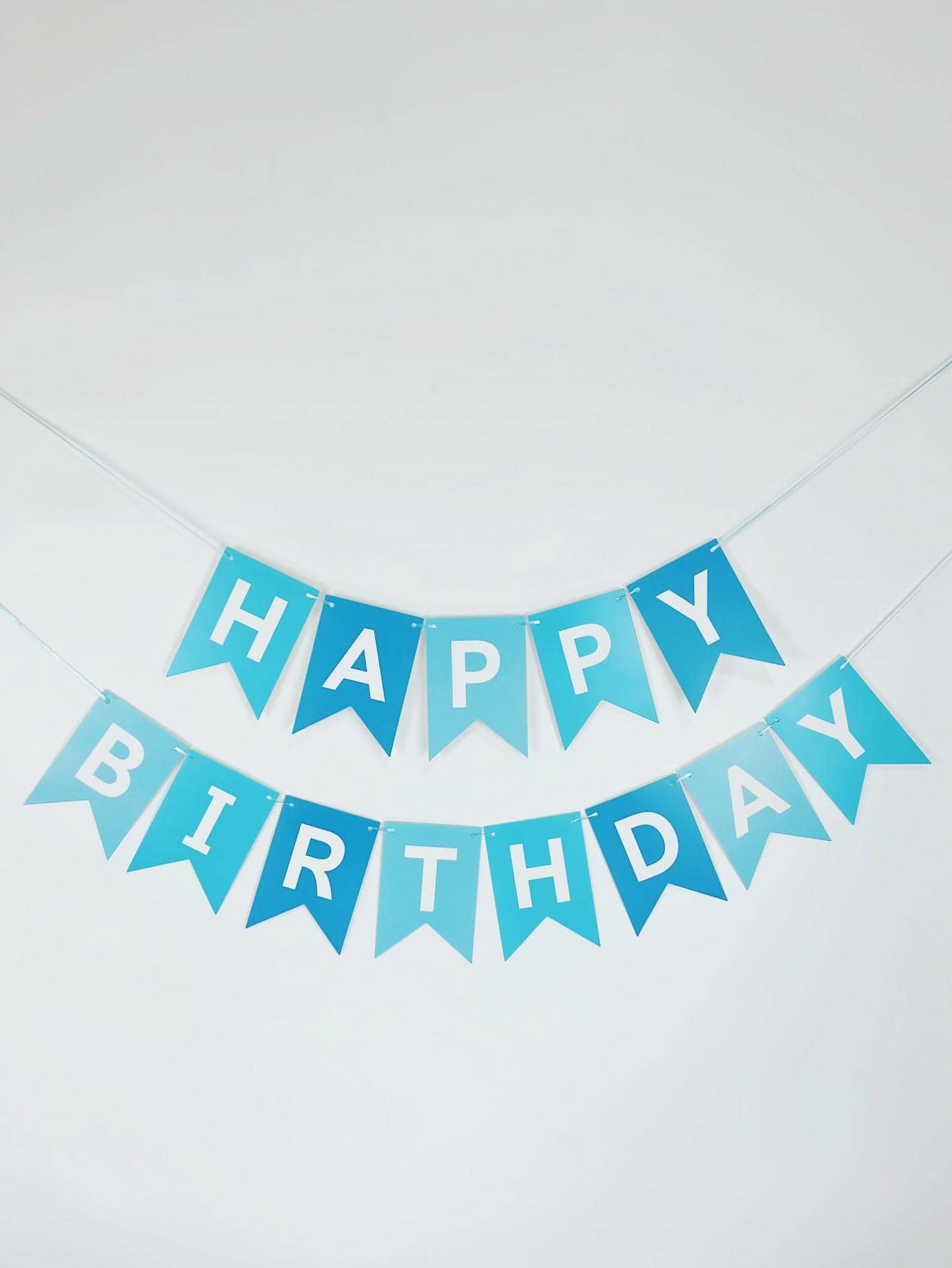 1套生日派對裝飾拉旗 - 藍色 - 查看 1