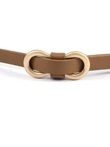 Thắt lưng gầy tối giản - Màu Khaki - Xem 3