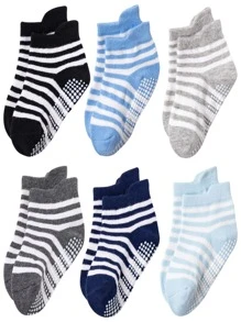 6pairs/Pack Toddler Anti-Slip Socks, Unisex Baby Ankle Socks