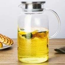 1pc Clear Glass Water Pot - Clear - View 2