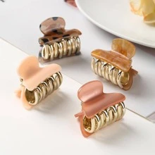 4 件装女士半圆形时尚发夹，用于头发装饰波西米亚风爪夹发夹发夹发夹发夹发夹发夹秋冬发饰，适合女士度假装扮 - 彩色 - 查看 5