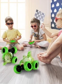 Remote Control Car, Dinosaur Toys RC Stunt Car 360°Rolling with LED Headlights, Rechargeable RC Car Dinosaur Toys Gifts for 4 5 6 7 8-12 Year Old Boys Girls Kids - 綠色 - 查看 6