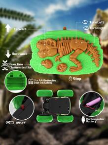 Remote Control Car, Dinosaur Toys RC Stunt Car 360°Rolling with LED Headlights, Rechargeable RC Car Dinosaur Toys Gifts for 4 5 6 7 8-12 Year Old Boys Girls Kids - 綠色 - 查看 5