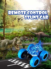 Remote Control Car, Dinosaur Toys RC Stunt Car 360°Rolling with LED Headlights, Rechargeable RC Car Dinosaur Toys Gifts for 4 5 6 7 8-12 Year Old Boys Girls Kids - Màu xanh lam - Xem 4