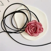 BMOR 优雅大玫瑰花项链，浪漫派对婚礼项链，时尚首饰，送给她的礼物