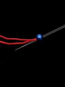 5pcs Beaded Needle - Silver - View 3