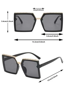 1 副几何框架时尚黑色眼镜旅行配件派对太阳镜沙滩配饰女士沙滩配饰眼镜太阳镜基础款秋冬女士服装商务休闲夏季海滩度假、户外、旅行礼品