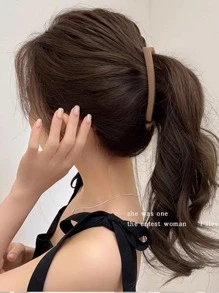 1pc Women Solid Casual Banana Clip For Hair Decoration - Coffee - View 4