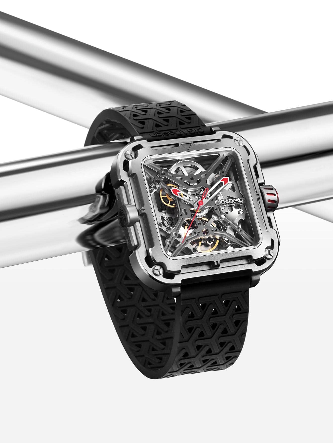 CIGADesign Reloj mecánico impermeable cuadrado puntero - Multicolor - Ver 1