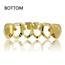 Mở Mặt Trên Và Đáy Cho Răng Ma Cà Rồng Khuôn Răng Hip Hop Cosplay Trang Sức Vàng Đồng Màu Vàng Cơ Thể Trang Sức - Vàng - Xem 9