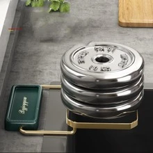 1set Iron Sink Drain Storage Rack, Modern Foldable Telescopic Sink Sponge Holder For Kitchen - Green - View 3