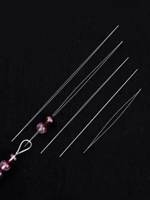 5pcs Beaded Needle - Silver - View 1