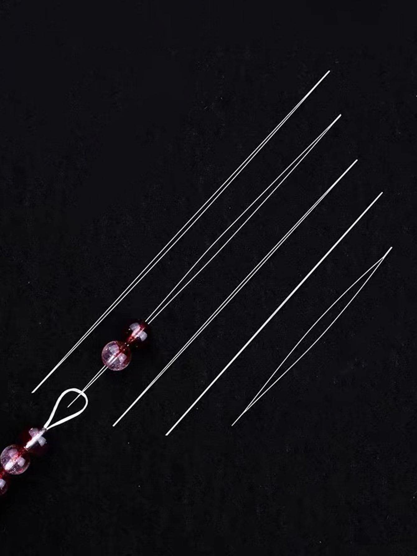 5pcs Beaded Needle - Silver - View 1