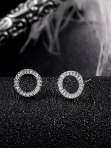 4 cái/bộ Đúng mốt Giường đơn Thiết kế Vòng Khối Zirconia  Tai Trụ , Dây chuyền , Bộ vòng đeo tay Đối với phụ nữ , Thích hợp Đối với Mặc hàng ngày , Buổi tiệc Và Qủa tặng - Bạc - Xem 6
