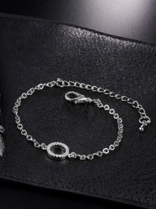 4 cái/bộ Đúng mốt Giường đơn Thiết kế Vòng Khối Zirconia  Tai Trụ , Dây chuyền , Bộ vòng đeo tay Đối với phụ nữ , Thích hợp Đối với Mặc hàng ngày , Buổi tiệc Và Qủa tặng - Bạc - Xem 10