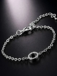 4 cái/bộ Đúng mốt Giường đơn Thiết kế Vòng Khối Zirconia  Tai Trụ , Dây chuyền , Bộ vòng đeo tay Đối với phụ nữ , Thích hợp Đối với Mặc hàng ngày , Buổi tiệc Và Qủa tặng - Bạc - Xem 9