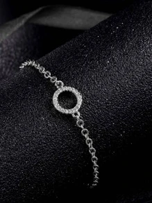 4 cái/bộ Đúng mốt Giường đơn Thiết kế Vòng Khối Zirconia  Tai Trụ , Dây chuyền , Bộ vòng đeo tay Đối với phụ nữ , Thích hợp Đối với Mặc hàng ngày , Buổi tiệc Và Qủa tặng - Bạc - Xem 11