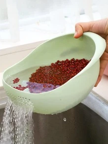 1pc Double Layer Drain Basket - Green - View 1