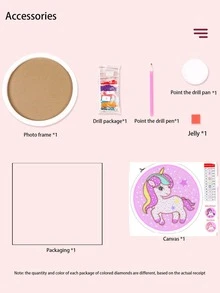 1 Hoa Văn Kỳ Lân Tự Vẽ Tay, Tròn Nhiều Màu Sắc Lấp Lánh Tự Làm Tranh Gắn Đá Tự Làm - Nhiều màu - Xem 7