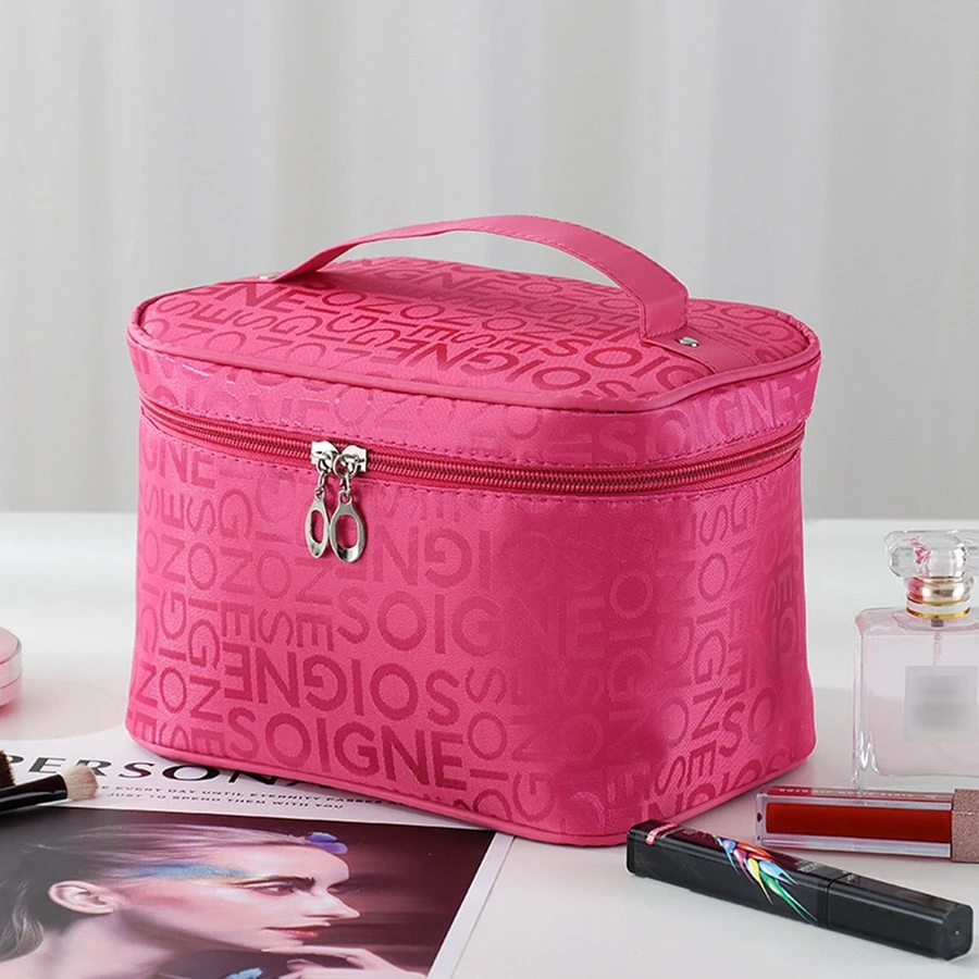 1pc Polyester Tool Bag, Modern Letter Graphic Bag For Home - Hot Pink - View 1